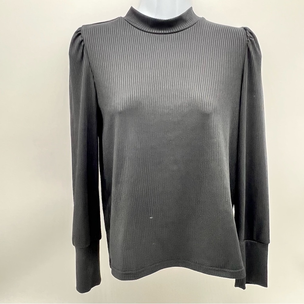 SHEIN Black Ribbed Long Sleeve Youth Top Mock Turtleneck Base Layer-Size 11-12Y
